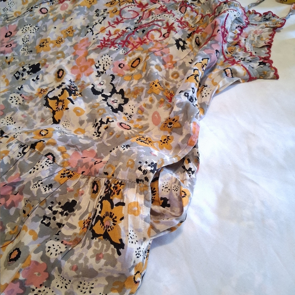 Natural Life Floral Embroidered Harley Sundress Bohemian Hippie Femenine SzXS/S - Picture 10 of 16